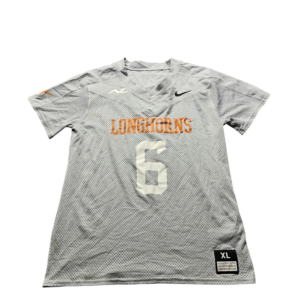 Texas Nike Practice Jersey Mens XL Grey NCAA Football Longhorns 6 DJ6594-052